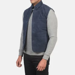 Tony Blue Suede Vest