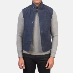 Tony Blue Suede Vest