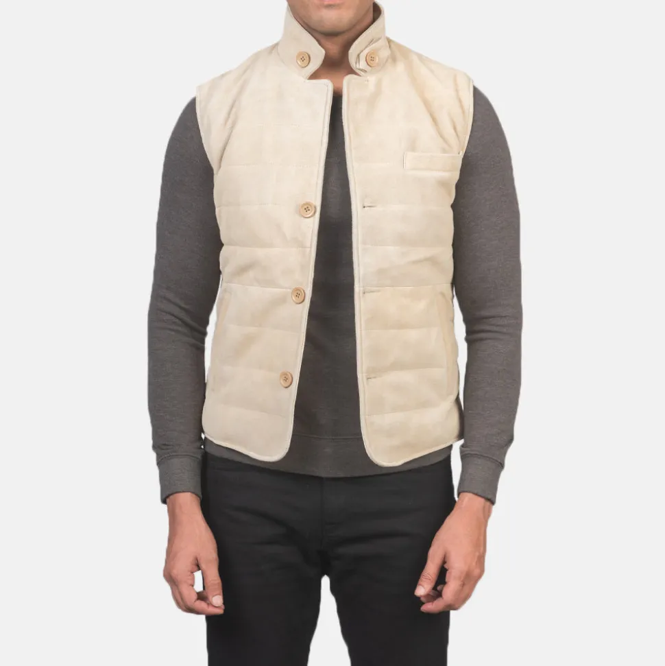 Tony Off-White Suede Vest
