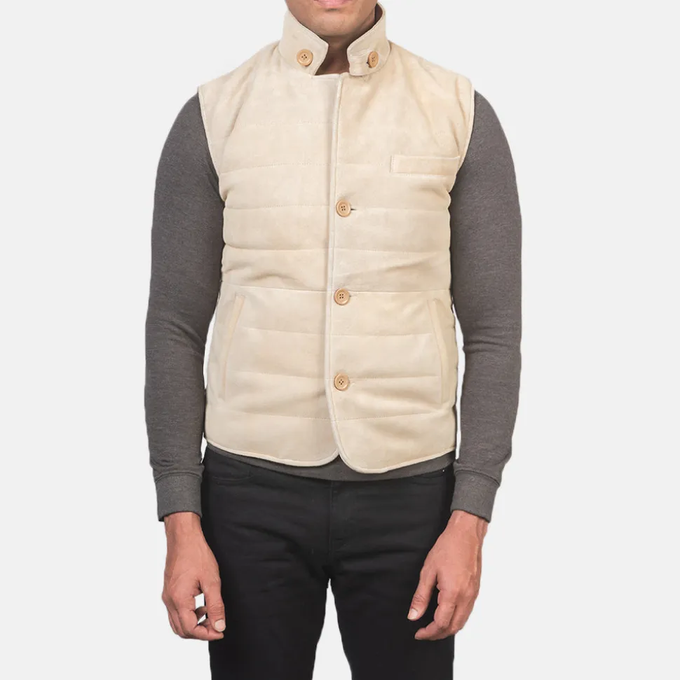 Tony Off-White Suede Vest