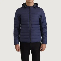 Tyler Blue Hooded Puffer Jacket