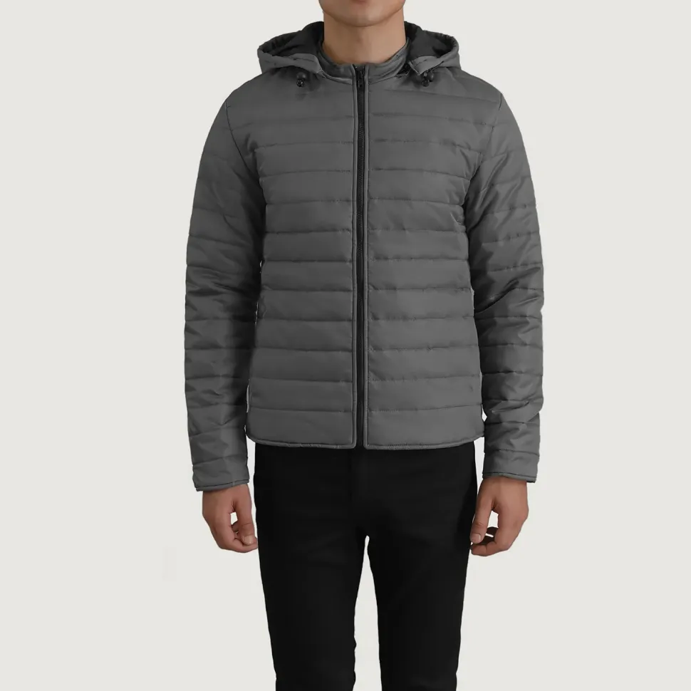 Tyler Grey Hooded Puffer Jacket