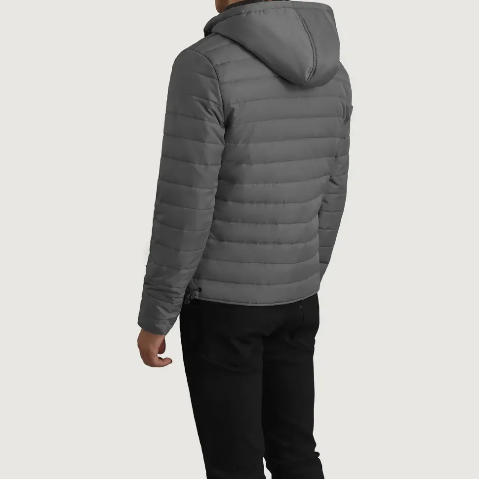 Tyler Grey Hooded Puffer Jacket
