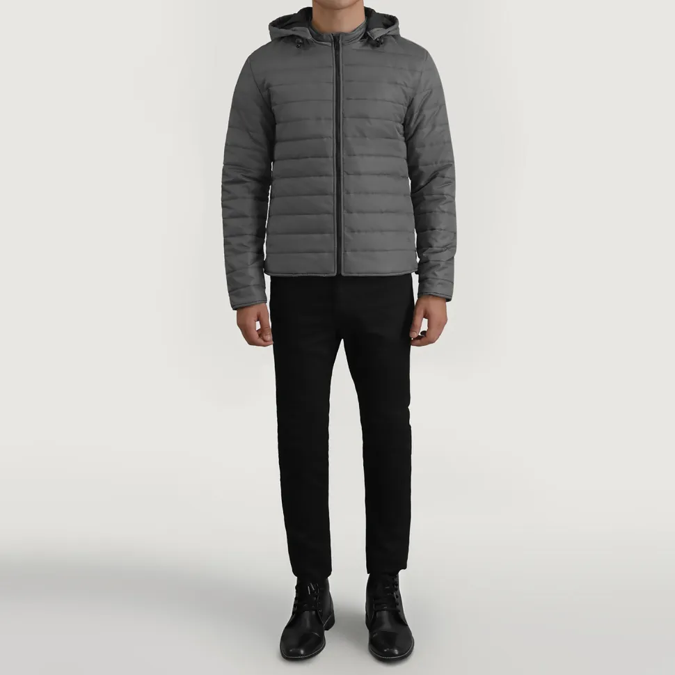 Tyler Grey Hooded Puffer Jacket