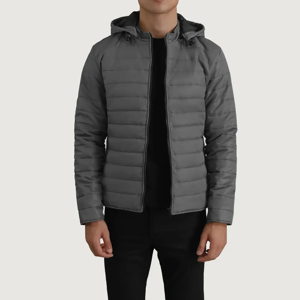 Tyler Grey Hooded Puffer Jacket
