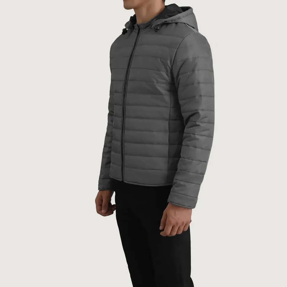 Tyler Grey Hooded Puffer Jacket