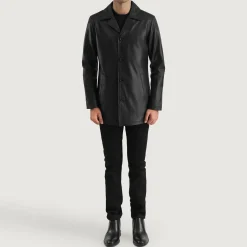 Urban Slate Black Leather Coat