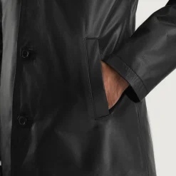 Urban Slate Black Leather Coat