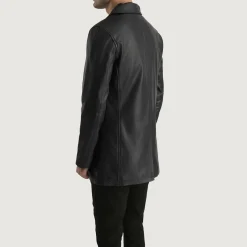 Urban Slate Black Leather Coat