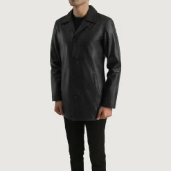 Urban Slate Black Leather Coat