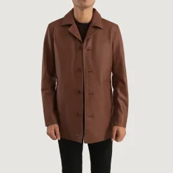 Urban Slate Brown Leather Coat