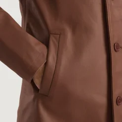 Urban Slate Brown Leather Coat