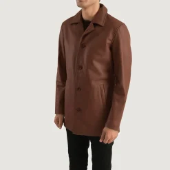 Urban Slate Brown Leather Coat