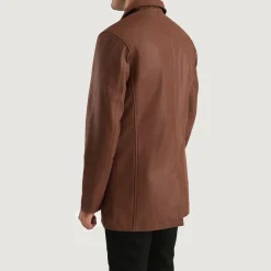 Urban Slate Brown Leather Coat