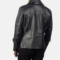 Vincent Black Leather Biker Jacket