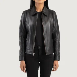 Vixen Black Classic Collar Leather Jacket