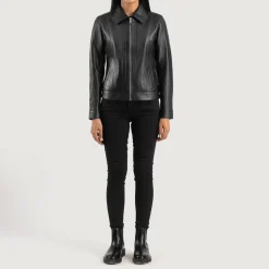 Vixen Black Classic Collar Leather Jacket