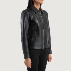 Vixen Black Classic Collar Leather Jacket