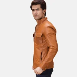 Voltex Tan Leather Biker Jacket