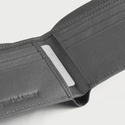 Voren Grey Leather Bi-fold Wallet