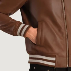 Walton Brown Leather Varsity Jacket