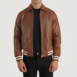 Walton Brown Leather Varsity Jacket