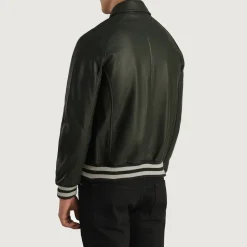 Walton Green Leather Varsity Jacket