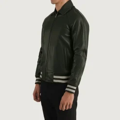 Walton Green Leather Varsity Jacket