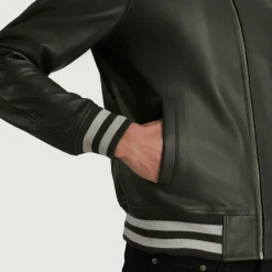 Walton Green Leather Varsity Jacket