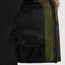 Wayne Black & Green Hooded Puffer Jacket