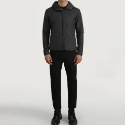 Wesley Black Hooded Windbreaker Jacket
