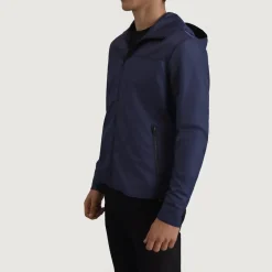 Wesley Blue Hooded Windbreaker Jacket
