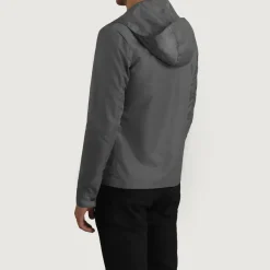 Wesley Grey Hooded Windbreaker Jacket