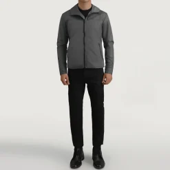 Wesley Grey Hooded Windbreaker Jacket