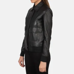 Westa A-2 Black Leather Bomber Jacket
