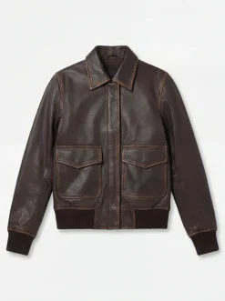 Westa A-2 Brown Leather Bomber Jacket