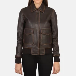 Westa A-2 Brown Leather Bomber Jacket