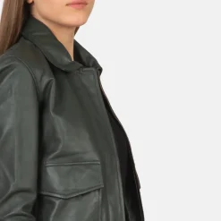 Westa A-2 Green Leather Bomber Jacket