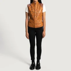 Westina Tan Dye Leather Vest