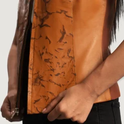 Westina Tan Dye Leather Vest