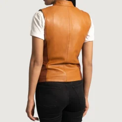 Westina Tan Dye Leather Vest