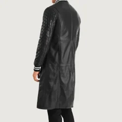 Wilde Black Leather Varsity Coat
