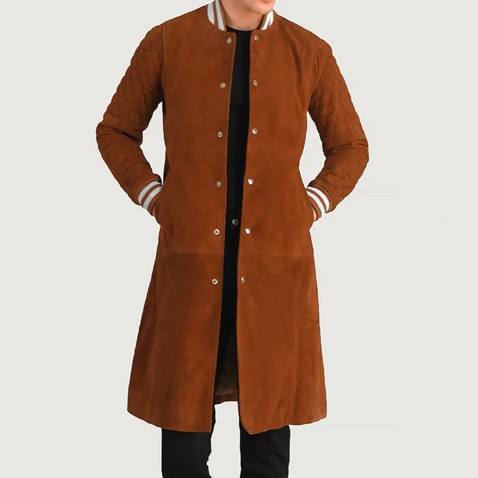 Wilde Brown Suede Varsity Coat