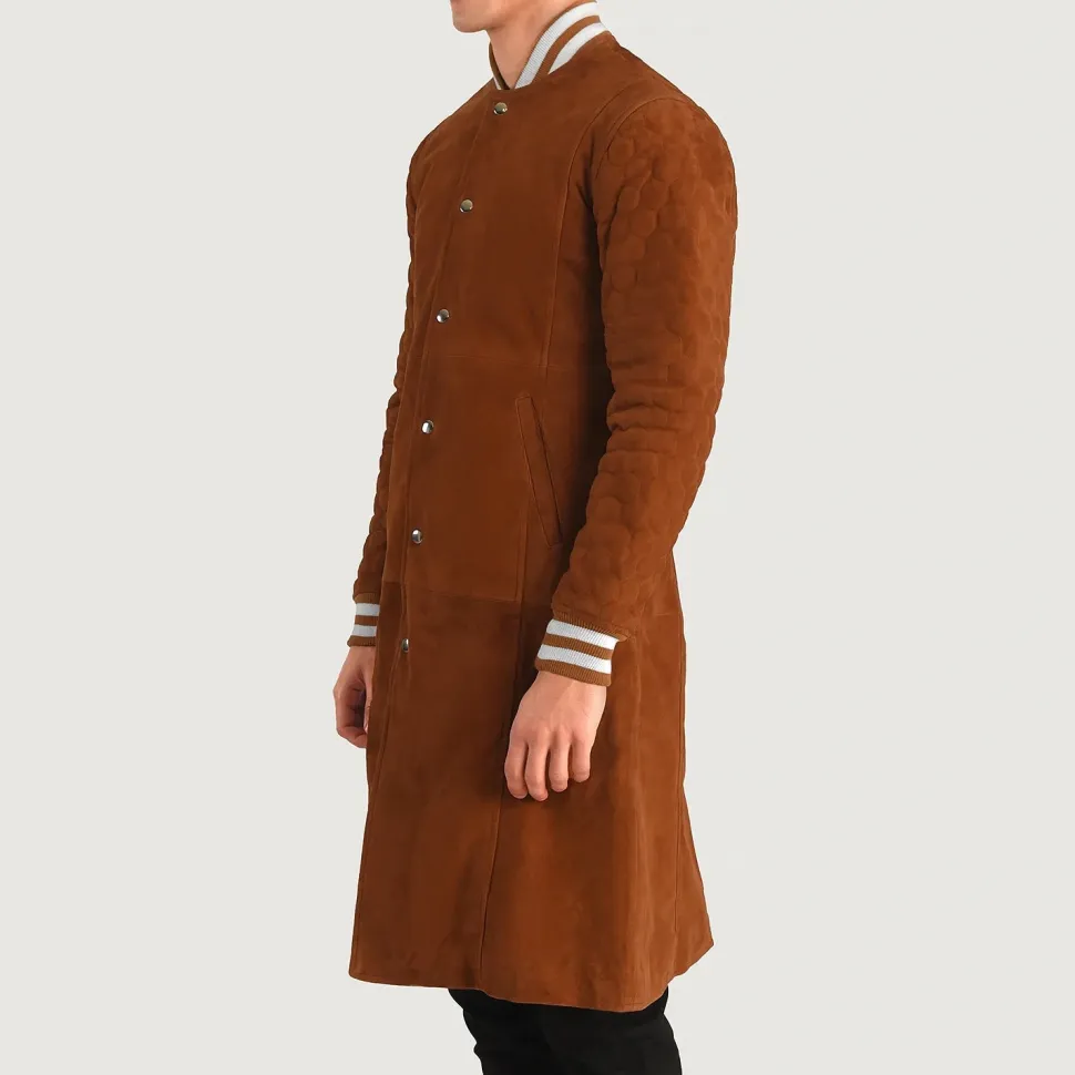 Wilde Brown Suede Varsity Coat