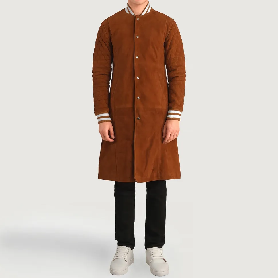 Wilde Brown Suede Varsity Coat