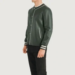 Willis Green Leather Varsity Jacket