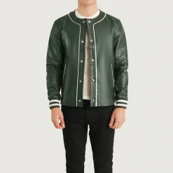 Willis Green Leather Varsity Jacket