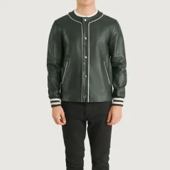 Willis Green Leather Varsity Jacket