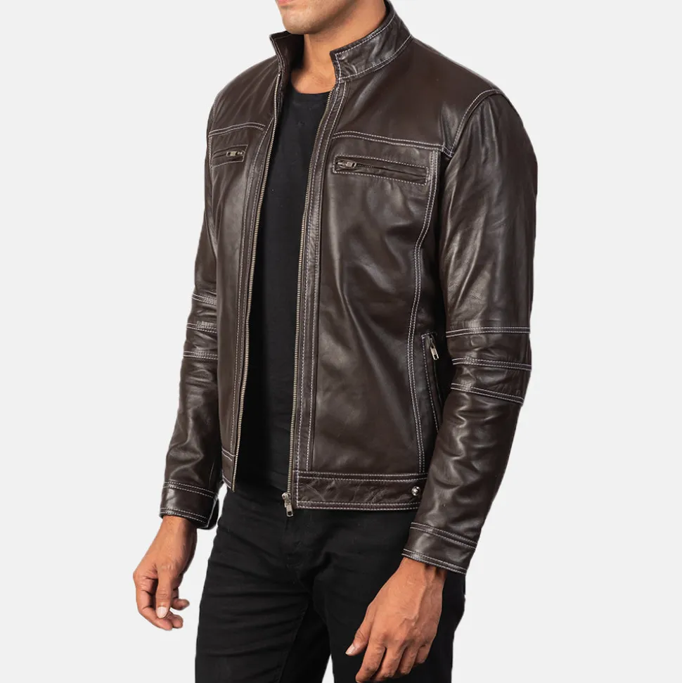 Youngster Brown Leather Biker Jacket