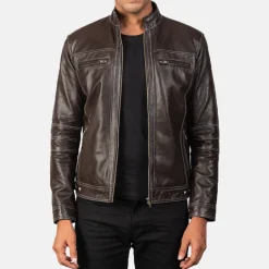 Youngster Brown Leather Biker Jacket